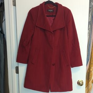Ellen Tracy Women's Burgundy Pea Coat